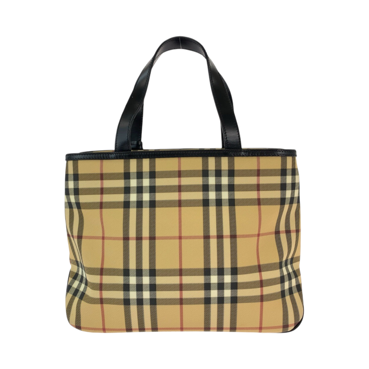 BURBERRY バーバリー チェック柄 ブラウン マルチカラー シルバー金具 キャンバス ハンドバッグ トートバッグ  レディース
