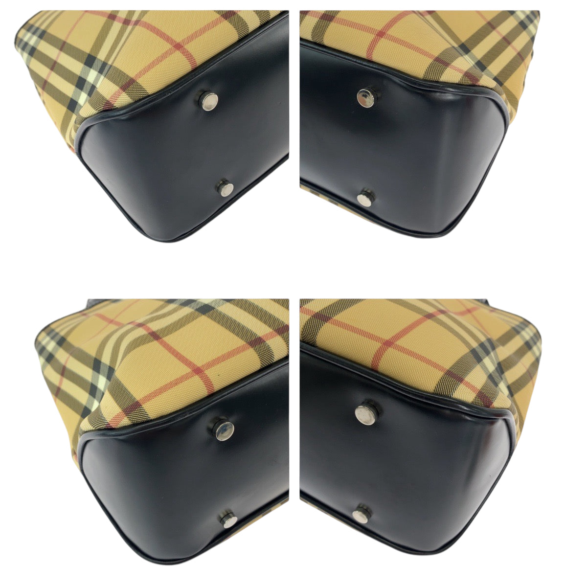 BURBERRY バーバリー チェック柄 ブラウン マルチカラー シルバー金具 キャンバス ハンドバッグ トートバッグ  レディース