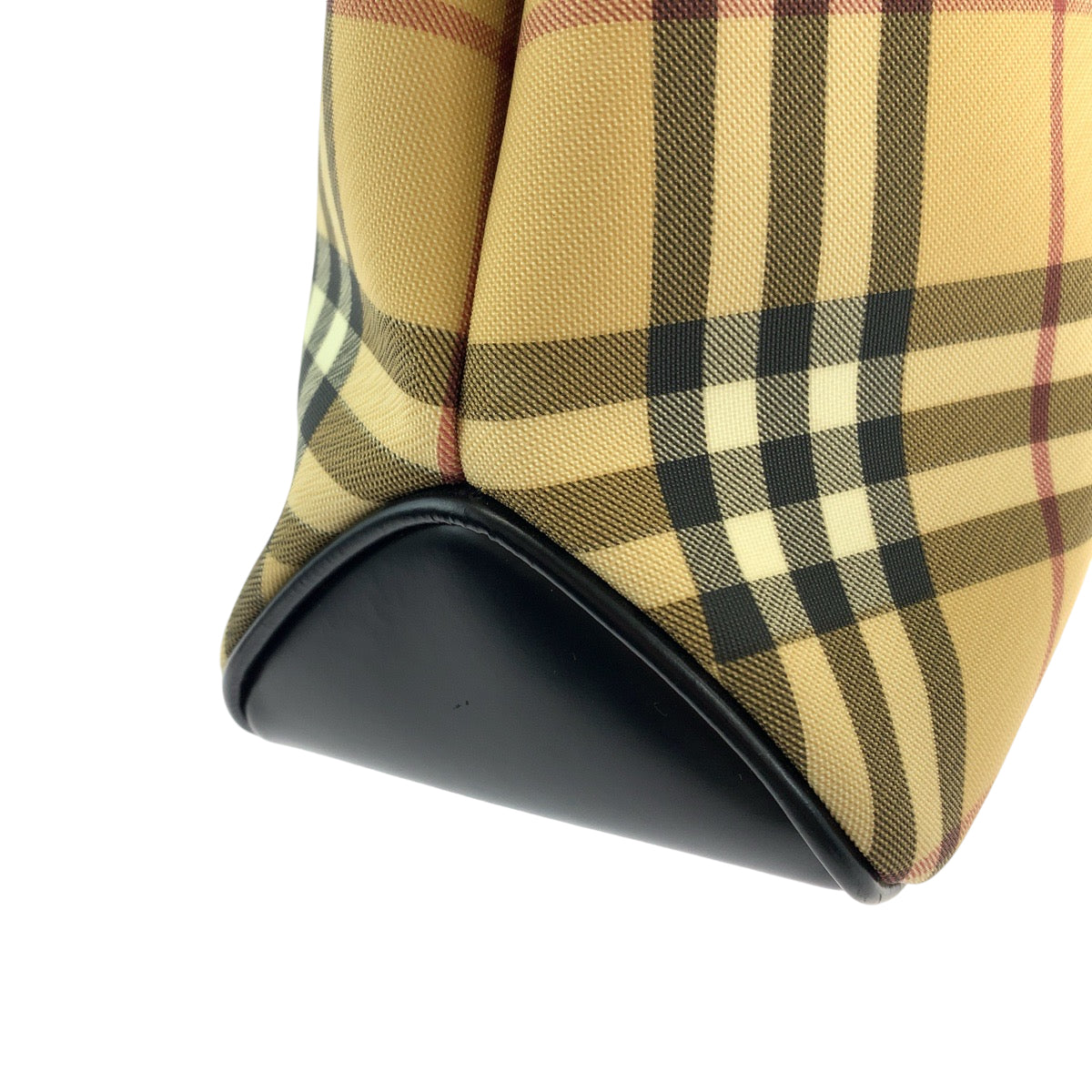BURBERRY バーバリー チェック柄 ブラウン マルチカラー シルバー金具 キャンバス ハンドバッグ トートバッグ  レディース