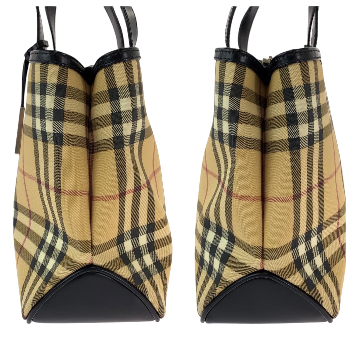BURBERRY バーバリー チェック柄 ブラウン マルチカラー シルバー金具 キャンバス ハンドバッグ トートバッグ  レディース