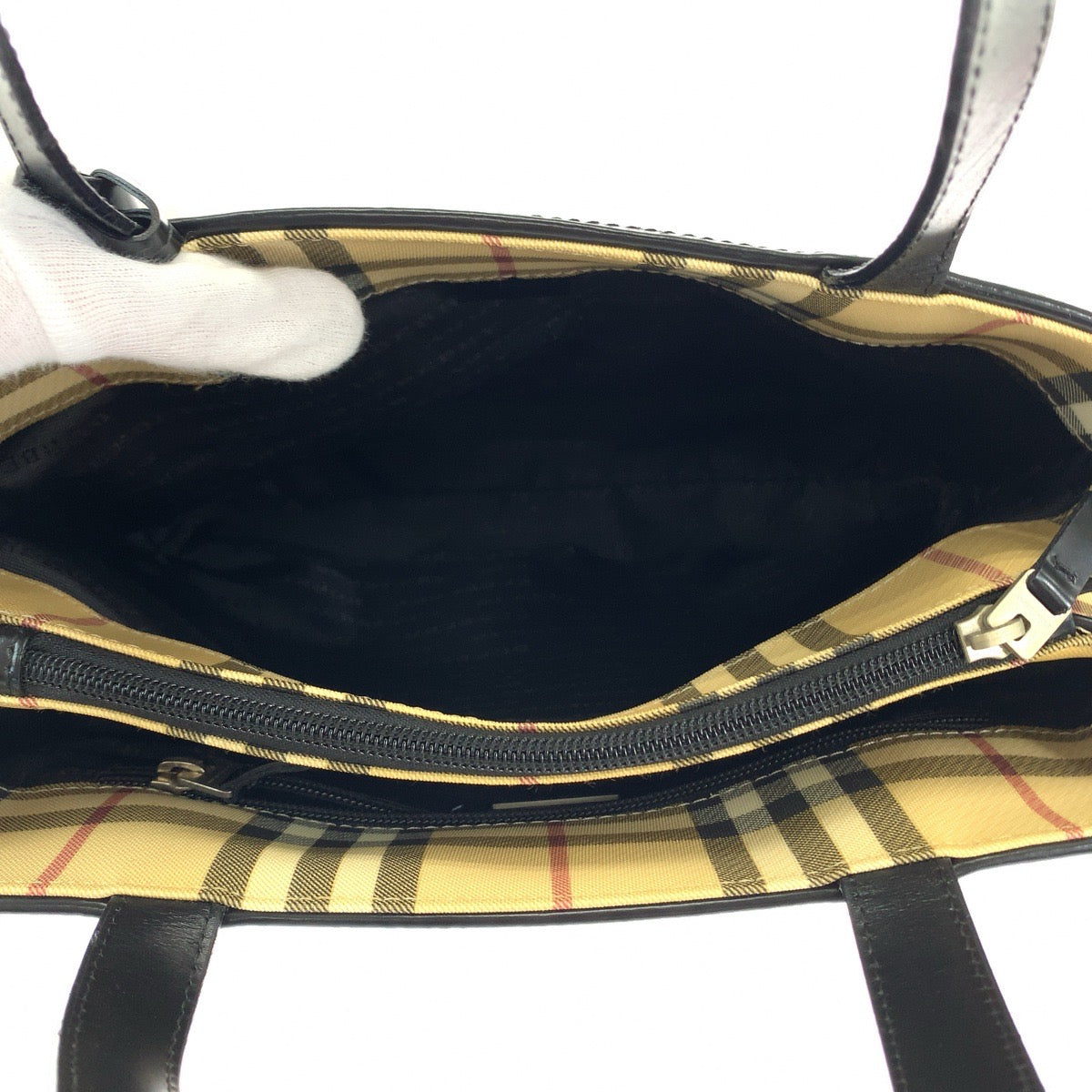 BURBERRY バーバリー チェック柄 ブラウン マルチカラー シルバー金具 キャンバス ハンドバッグ トートバッグ  レディース