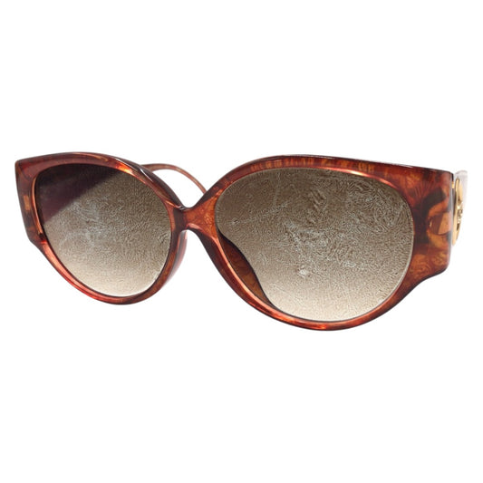 13316
Dior ディオール ヴィンテージ CDロゴ ブラウン ゴールド金具 プラスチック 2849A 10 57□13 サングラス ウェリントン  レディース