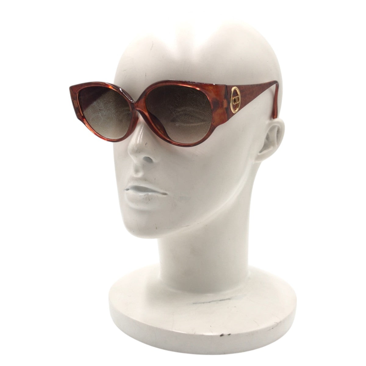 13316
Dior ディオール ヴィンテージ CDロゴ ブラウン ゴールド金具 プラスチック 2849A 10 57□13 サングラス ウェリントン  レディース
