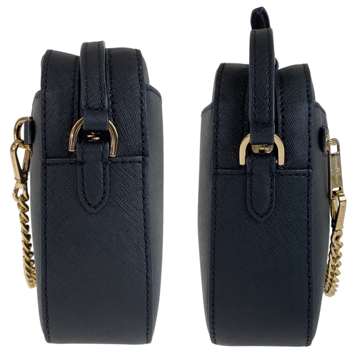 13319
Michael Kors マイケルコース ブラック 黒 ゴールド金具 レザー 斜め掛け ショルダーバッグ ポシェット  レディース