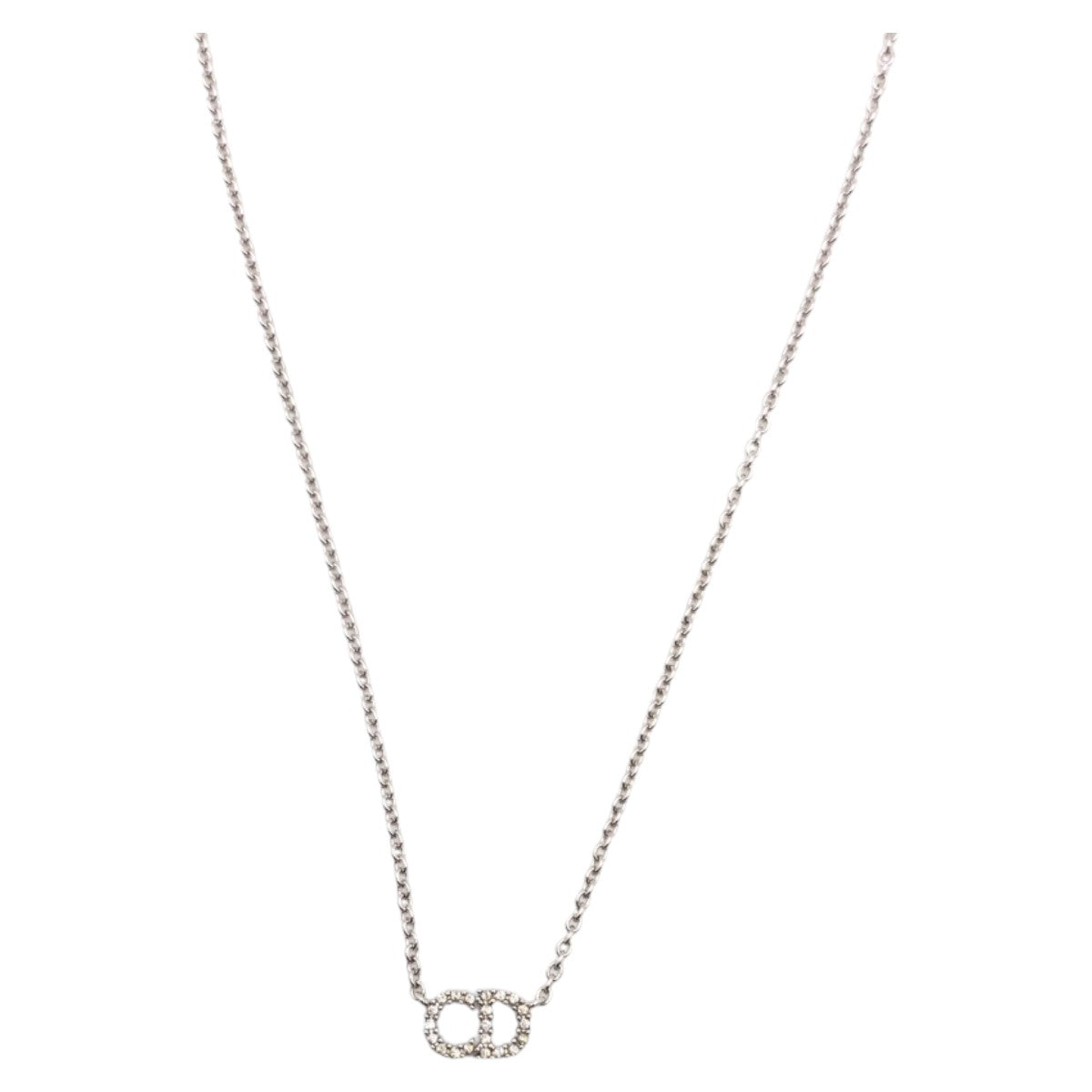 13322
Christian Dior クリスチャンディオール クレール ディー リュヌ シルバー メタル / ラインストーン ネックレス ペンダント  レディース