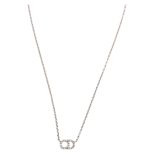 13322
Christian Dior クリスチャンディオール クレール ディー リュヌ シルバー メタル / ラインストーン ネックレス ペンダント  レディース