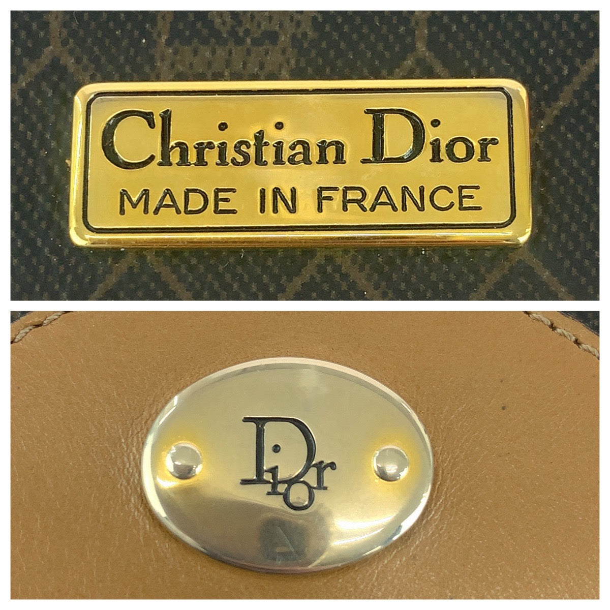 13324
Dior ディオール ハニカム柄 ブラウン ゴールド金具 PVC チェーンショルダーバッグ 斜め掛け ポシェット  レディース