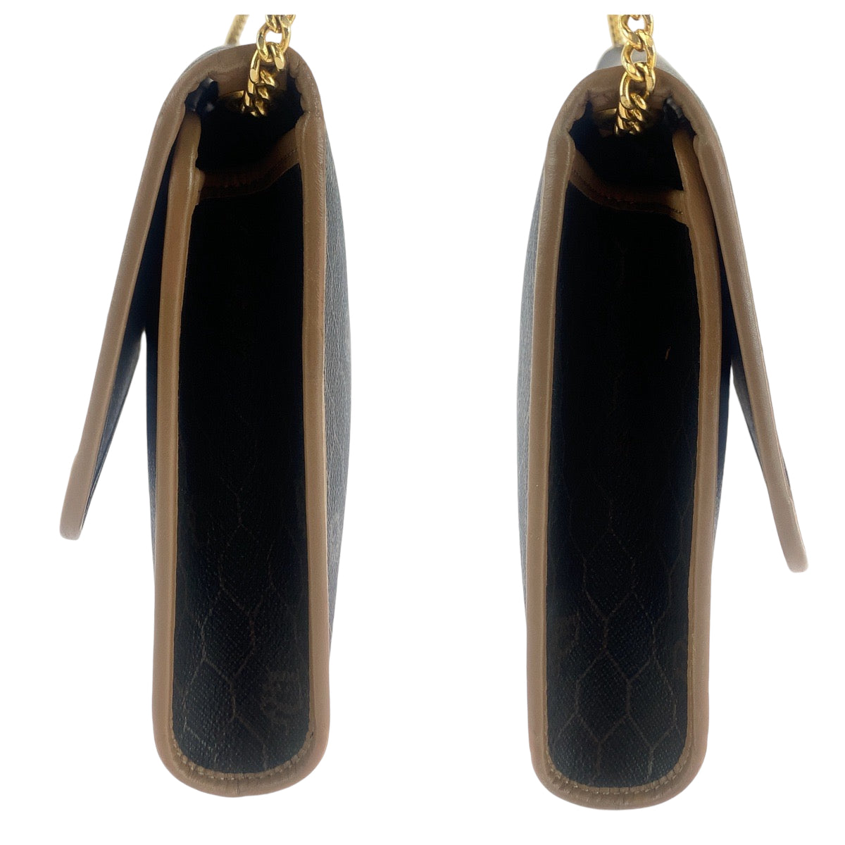 13324
Dior ディオール ハニカム柄 ブラウン ゴールド金具 PVC チェーンショルダーバッグ 斜め掛け ポシェット  レディース