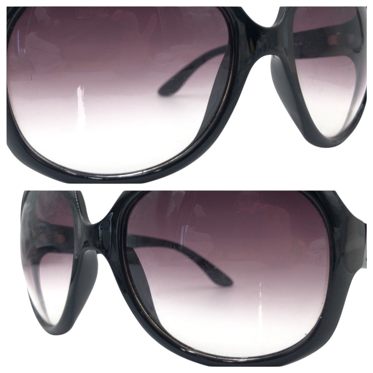 13325
Dior ディオール GLOSSY1 グロッシー ブラック 黒 プラスチック 113-115-75 60□20 130 サングラス バタフライ  レディース