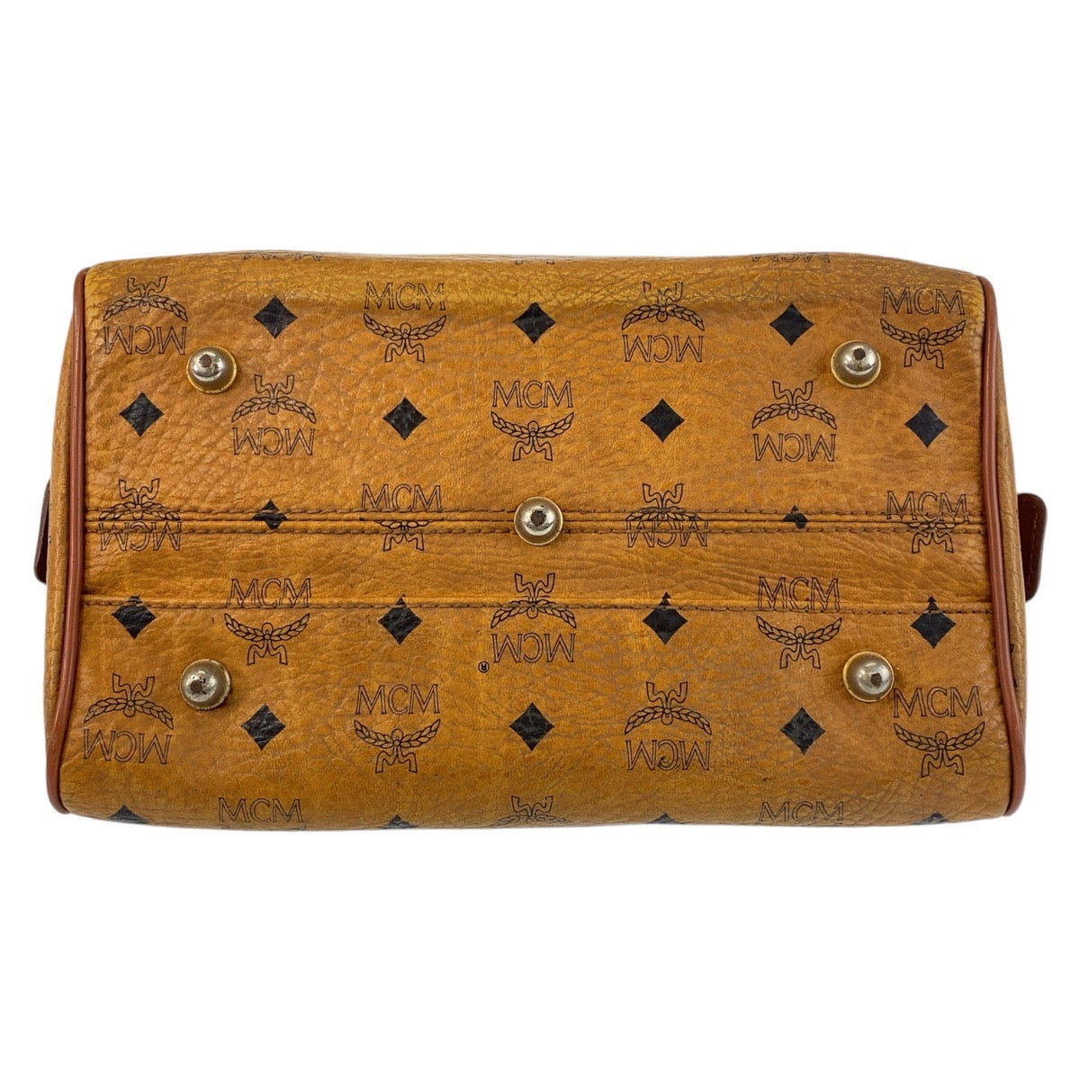 14074
MCM エム シー エム ヴィンテージ ヴィセトス ロゴグラム ブラウン ゴールド金具 レザー ハンドバッグ ボストンバッグ  レディース