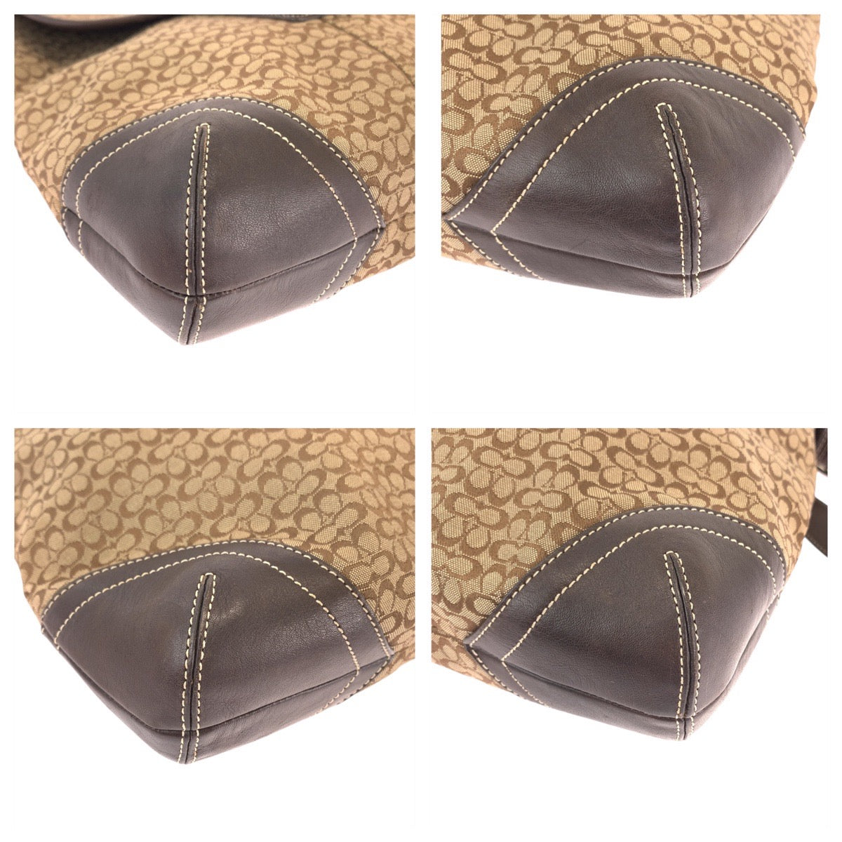 13335
COACH コーチ ミニシグネチャー ブラウン シルバー金具 キャンバス / レザー 斜め掛け ショルダーバッグ  メッセンジャーバッグ  レディース