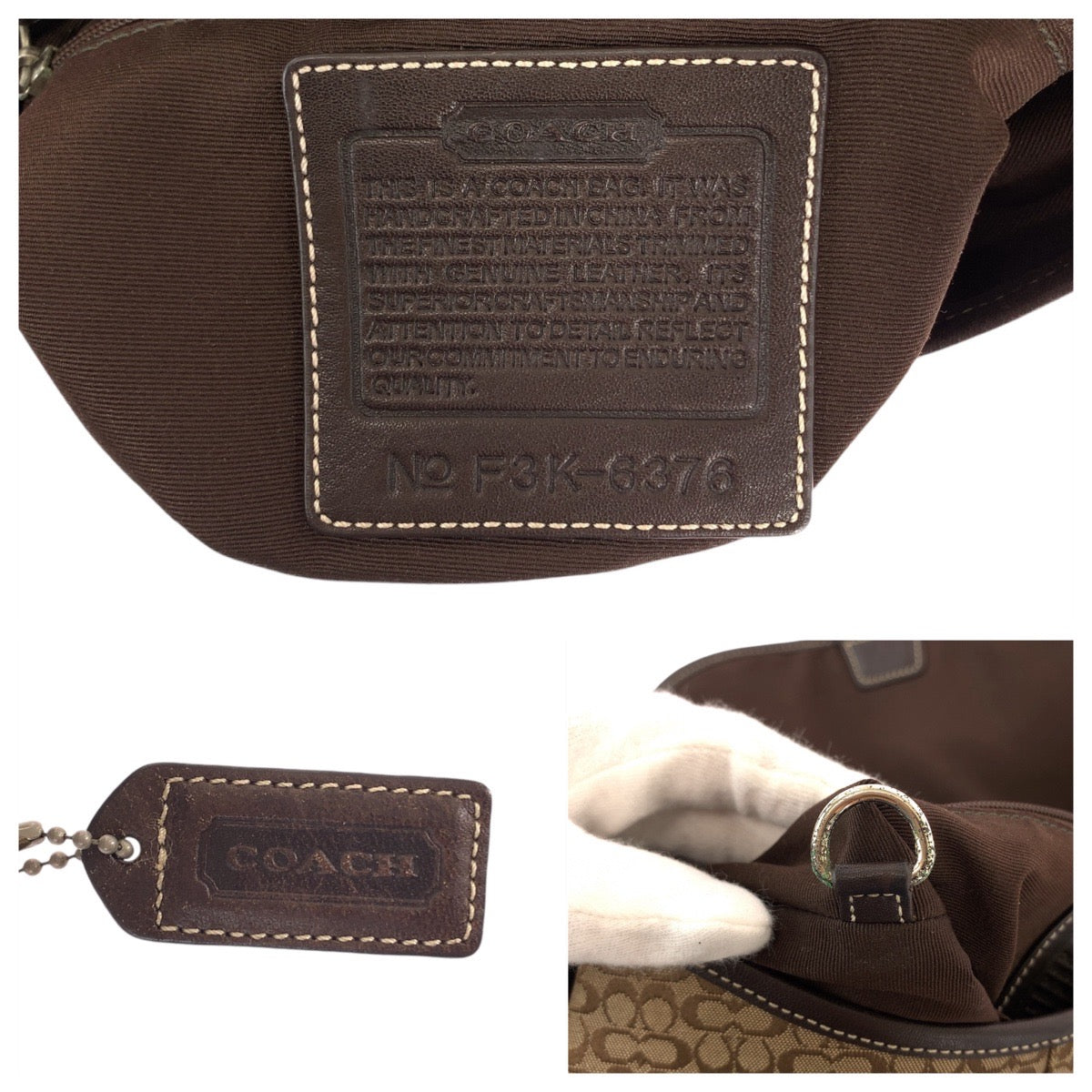 13335
COACH コーチ ミニシグネチャー ブラウン シルバー金具 キャンバス / レザー 斜め掛け ショルダーバッグ  メッセンジャーバッグ  レディース