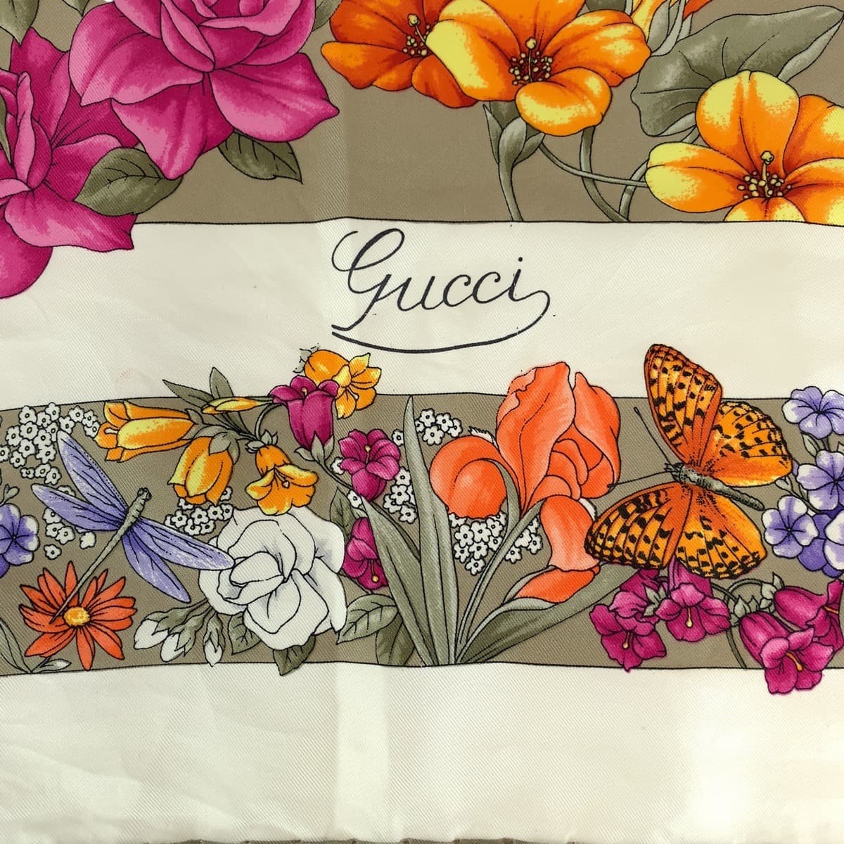 13336
GUCCI グッチ フローラ マルチカラー シルク スカーフ  レディース