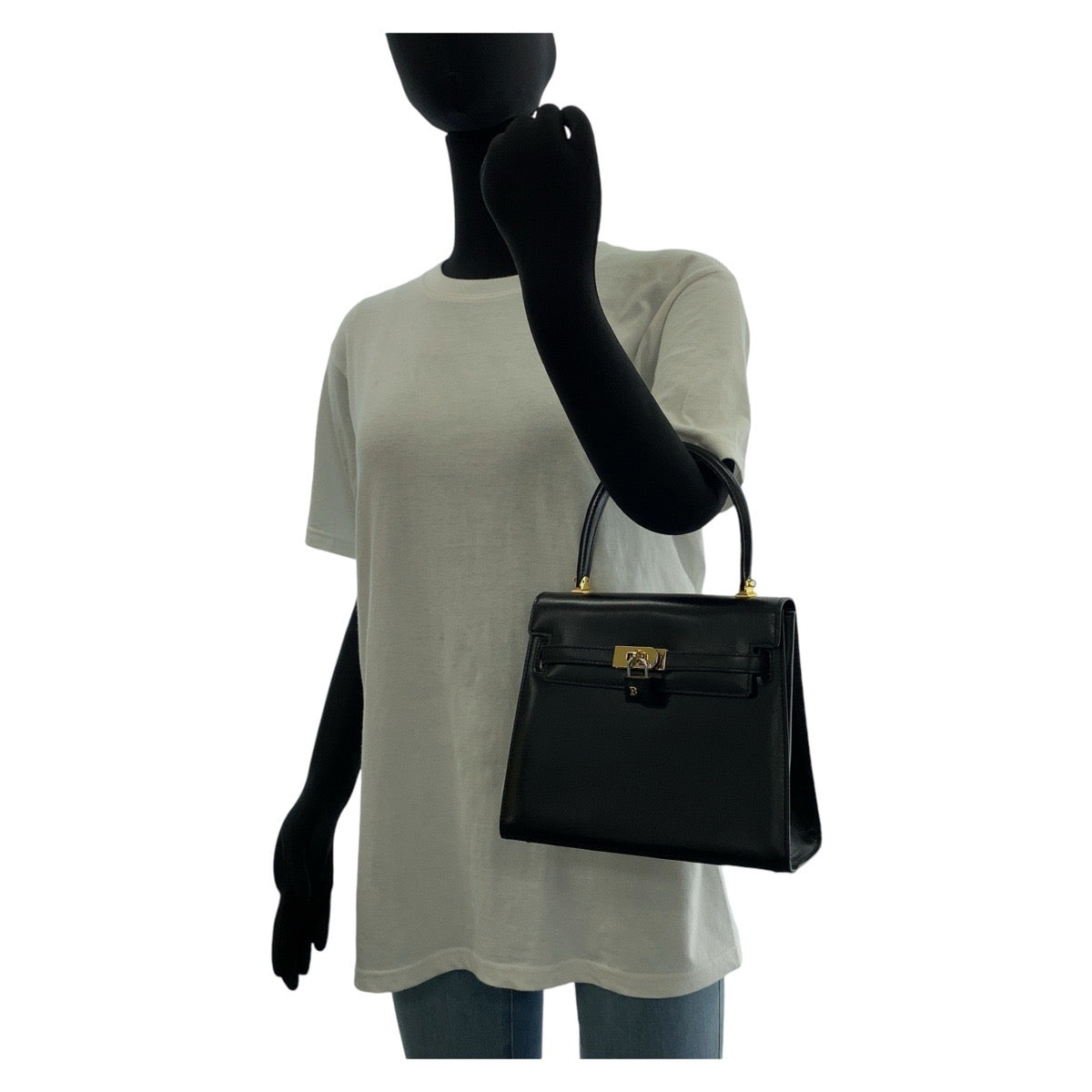 BALLY バリー ヴィンテージ ケリー型 ブラック 黒 ゴールド金具 レザー ハンドバッグ ショルダーバッグ 2way  レディース