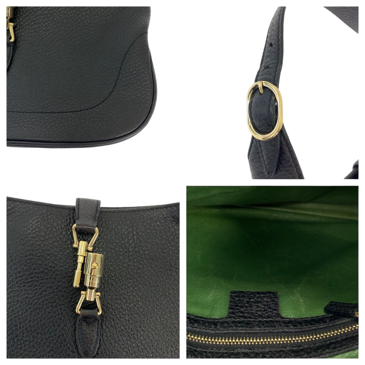 GUCCI グッチ ニュージャッキー ホーボー ブラック 黒 ゴールド金具 レザー 137335 ショルダーバッグ  レディース