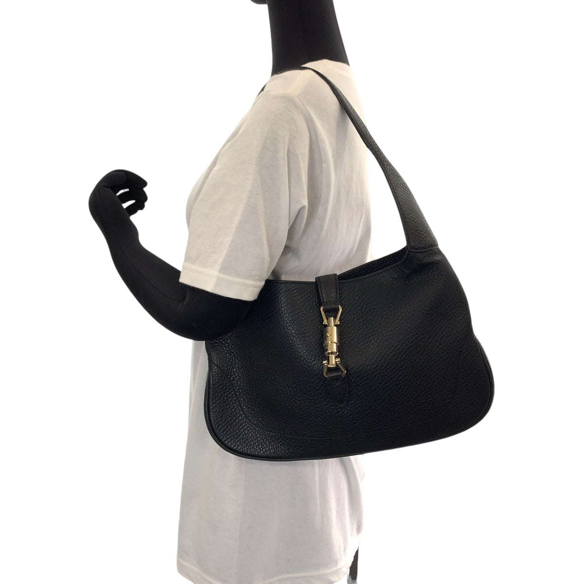 GUCCI グッチ ニュージャッキー ホーボー ブラック 黒 ゴールド金具 レザー 137335 ショルダーバッグ  レディース
