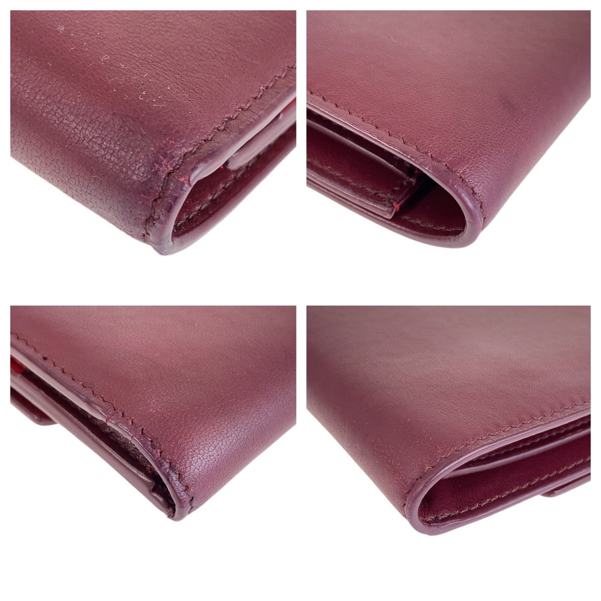 12784
BOTTEGAVENETA ボッテガヴェネタ バイカラー ワインレッド ボルドー レッド ゴールド金具 レザー 折財布 コンパクトウォレット 男女兼用  レディース