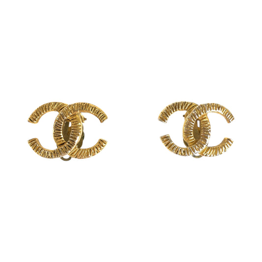 13337
CHANEL シャネル ヴィンテージ ココマーク ゴールド メッキ イヤリング  レディース