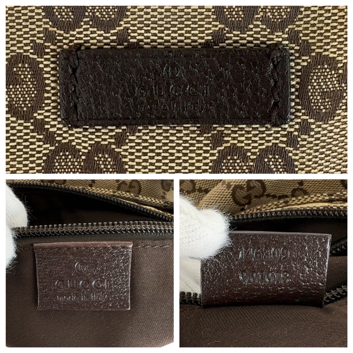 13338
GUCCI グッチ シェリーライン ベージュ ブラウン シルバー金具 GGキャンバス 146809 斜め掛け ショルダーバッグ ポシェット  レディース