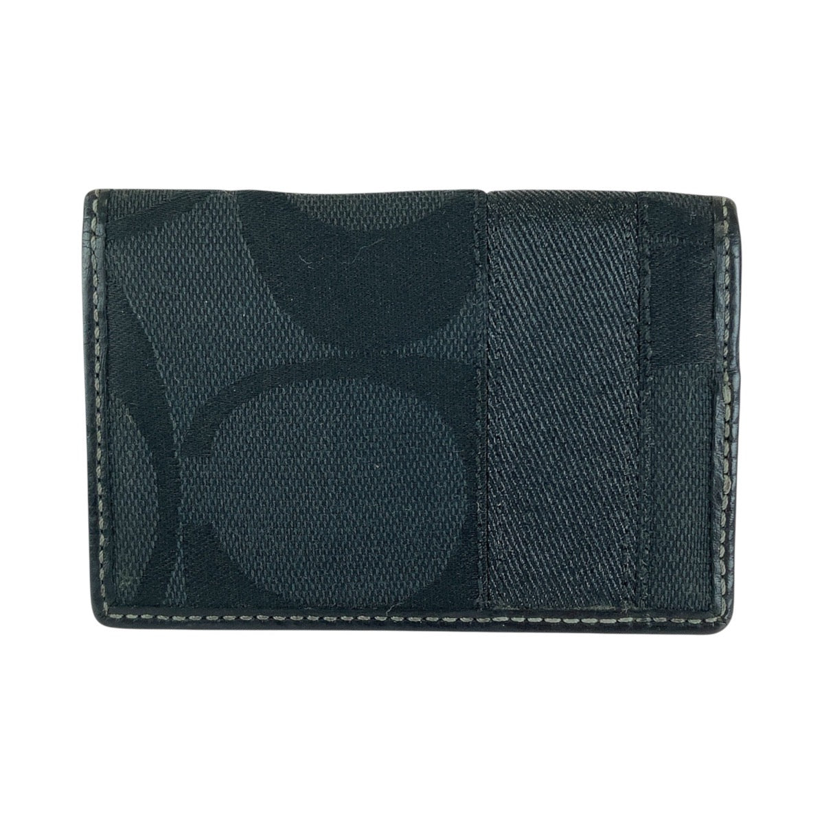 13339
 COACH Signature Black Canvas/Leather Card Case for Men