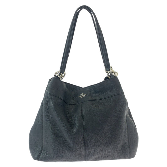 13341
COACH コーチ ブラック 黒 シルバー金具 レザー トートバッグ ショルダーバッグ  レディース