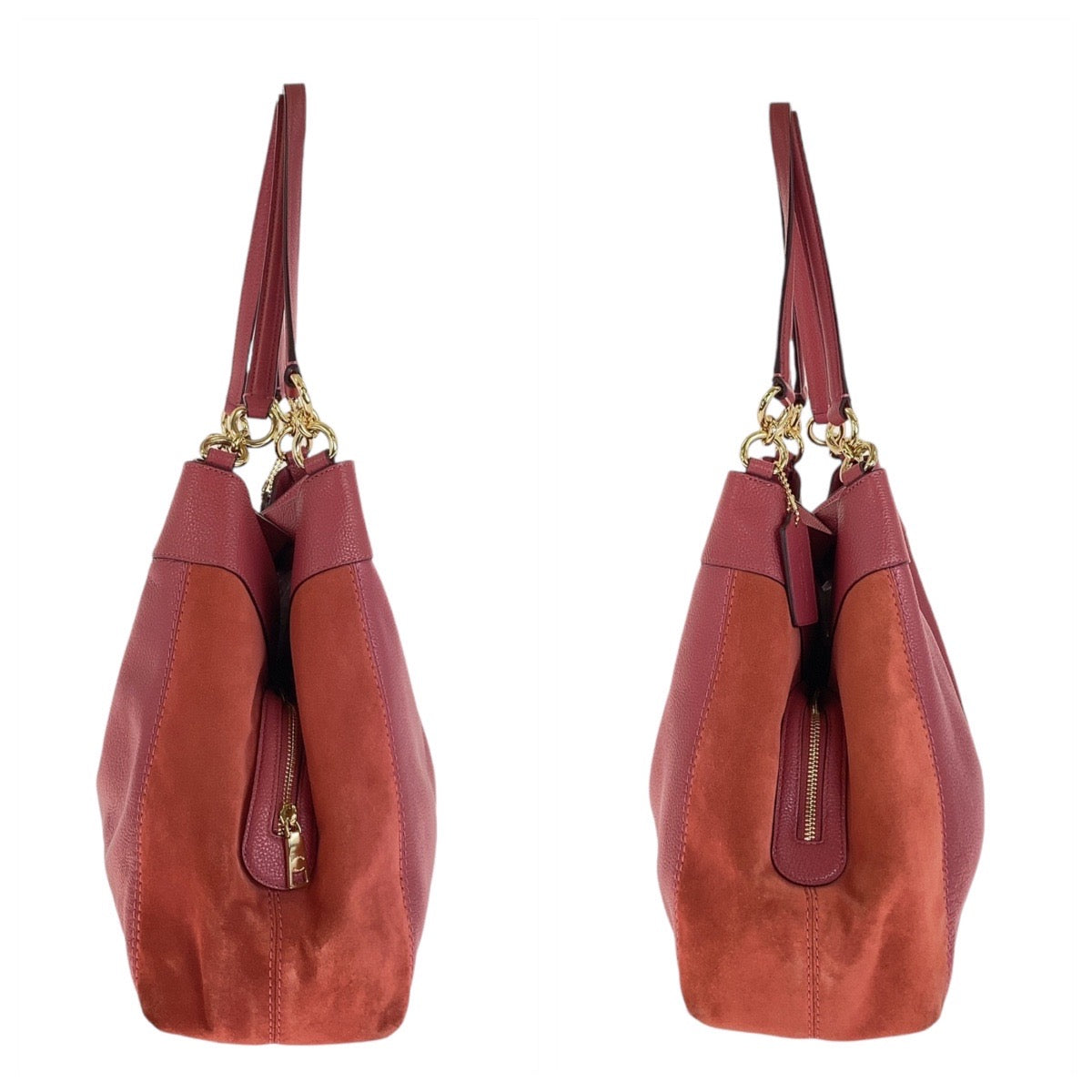 13342
COACH コーチ マディソン ピンク ゴールド金具 レザー ホーボー ショルダーバッグ トートバッグ  レディース