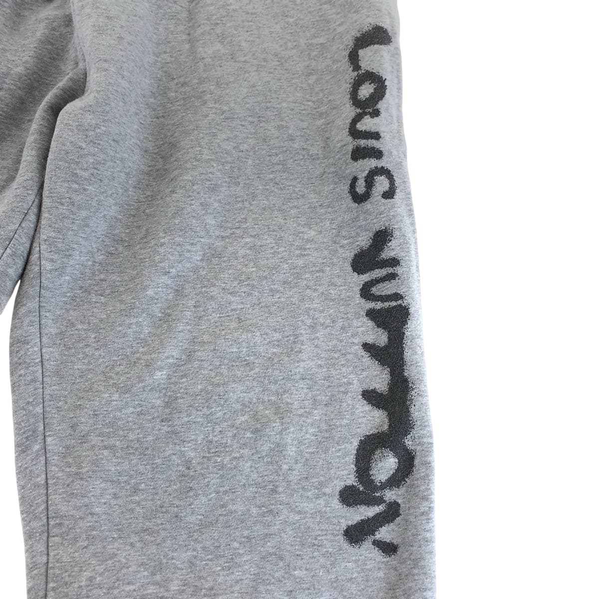 LOUIS VUITTON ルイヴィトン Neon Working Man グレー ブラック コットン スウェットパンツ  メンズ