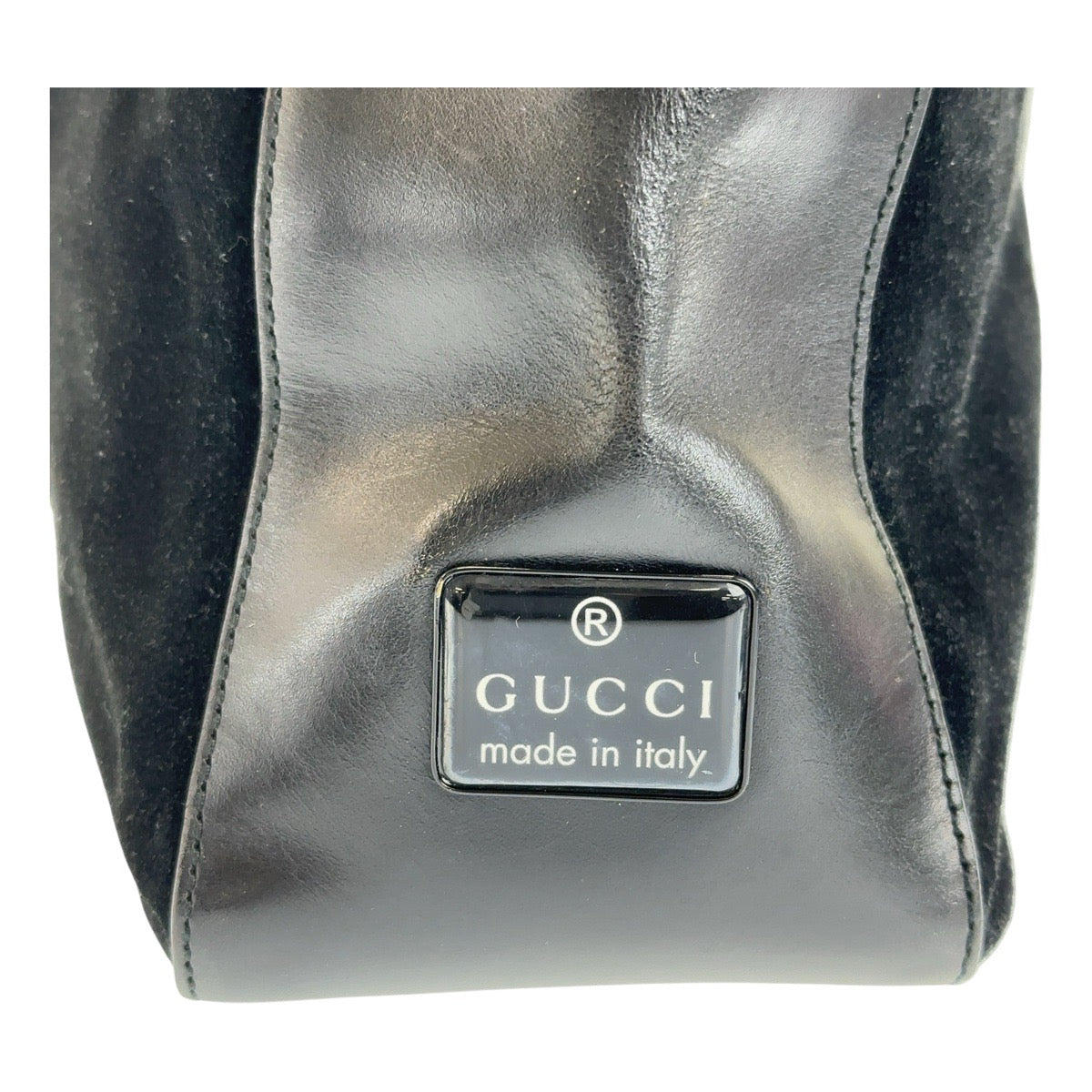 13344
GUCCI グッチ ブラック 黒 シルバー金具 スウェード / レザー 001 3770 ホーボー ショルダーバッグ  レディース