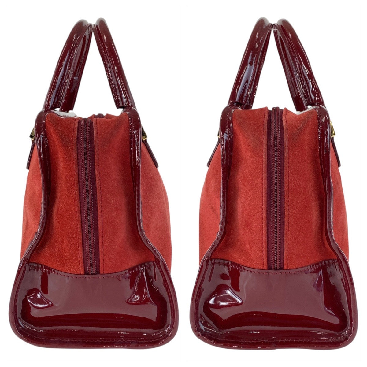 13346
LOEWE ロエベ ヴィンテージ アナグラム アマソナ28 レッド ゴールド金具 スウェード / レザー ハンドバッグ ミニボストンバッグ  レディース