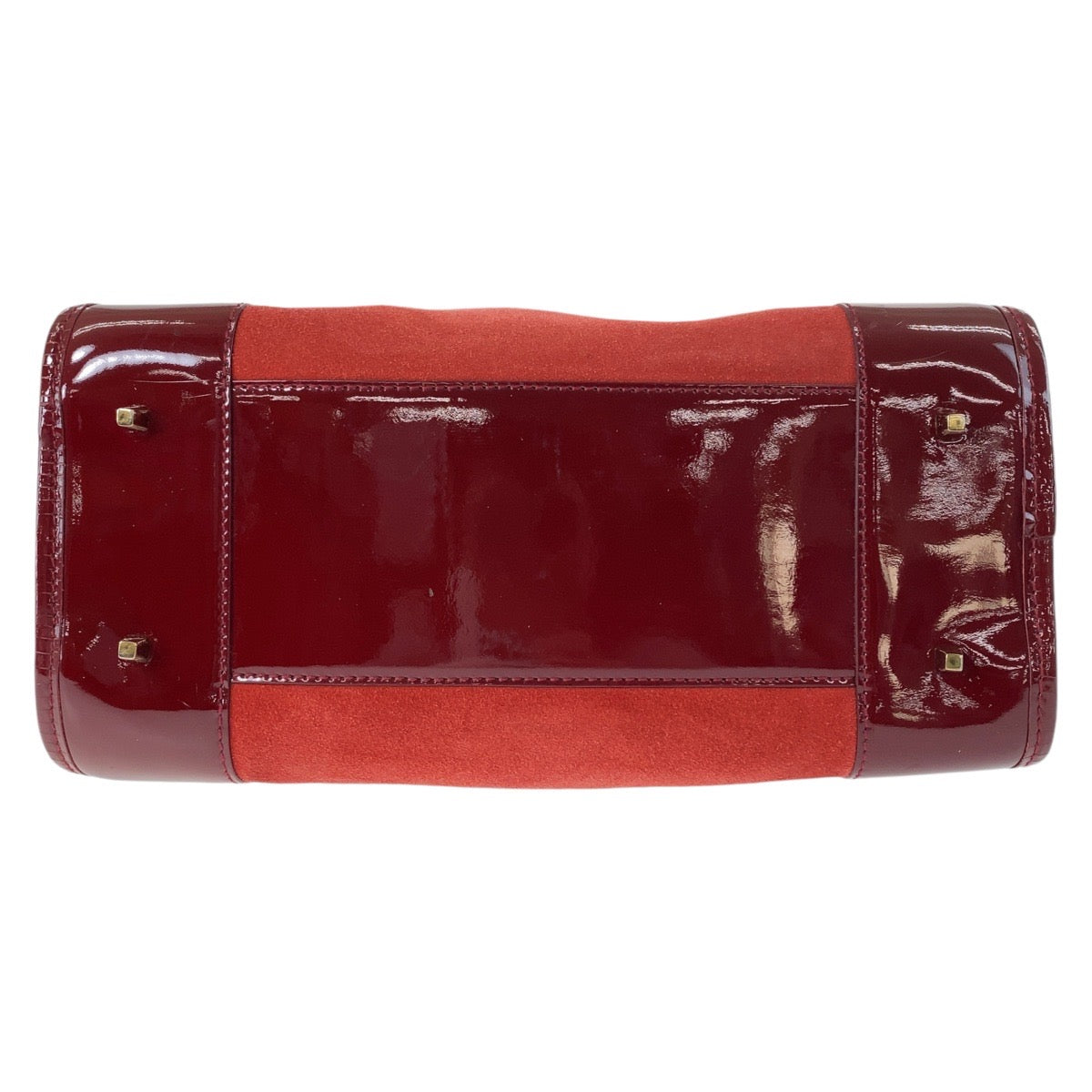 13346
LOEWE ロエベ ヴィンテージ アナグラム アマソナ28 レッド ゴールド金具 スウェード / レザー ハンドバッグ ミニボストンバッグ  レディース