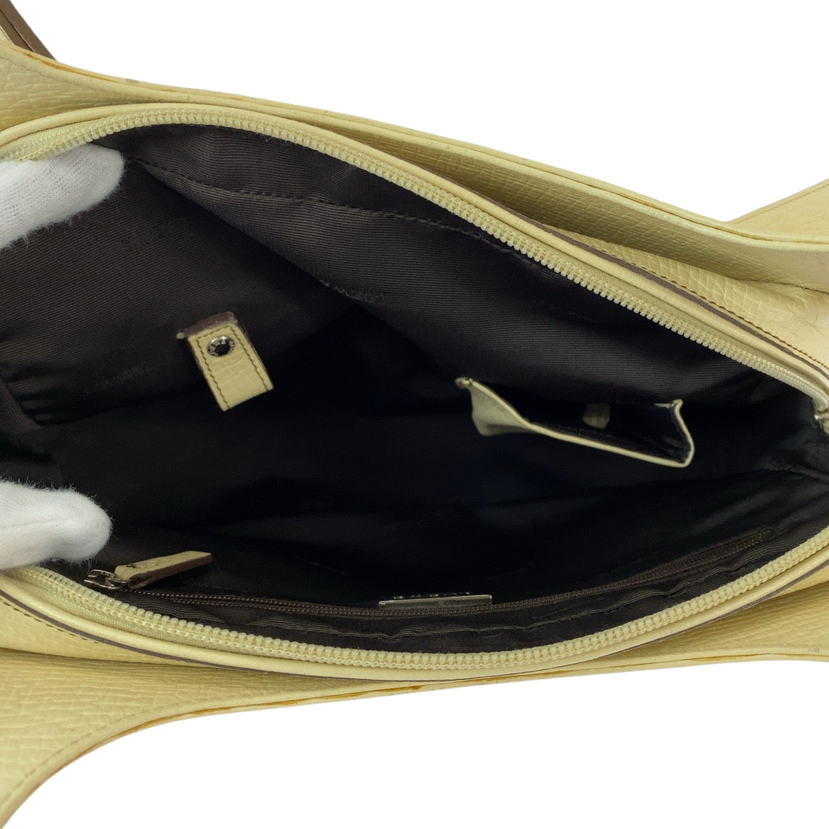 13347
LOEWE ロエベ ヴィンテージ ベージュ シルバー金具 レザー ハンドバッグ ショルダーバッグ  レディース