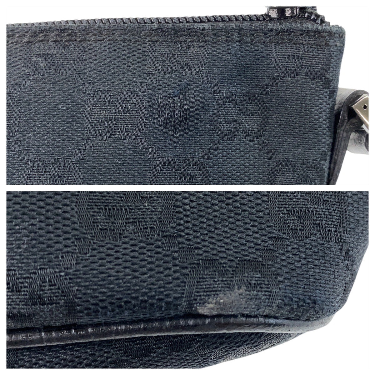 13350
GUCCI グッチ シェリー ブラック 黒 シルバー金具 GGキャンバス 141809 ハンドバッグ アクセサリーポーチ  レディース