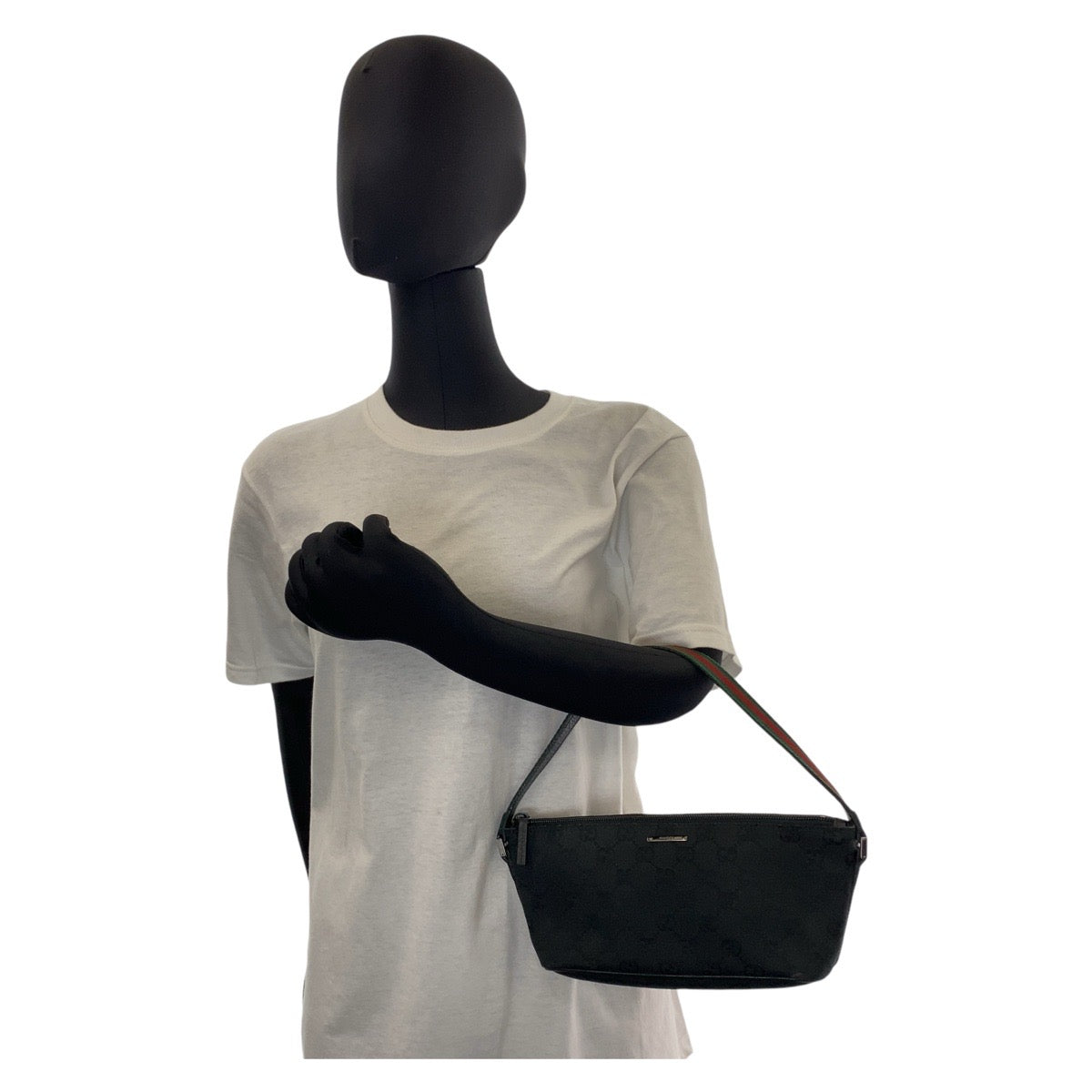 13350
GUCCI グッチ シェリー ブラック 黒 シルバー金具 GGキャンバス 141809 ハンドバッグ アクセサリーポーチ  レディース