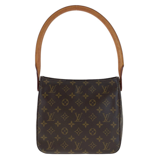 12777
LOUIS VUITTON ルイヴィトン モノグラム ルーピングMM ブラウン ゴールド金具 PVC / レザー M51146 ショルダーバッグ  レディース