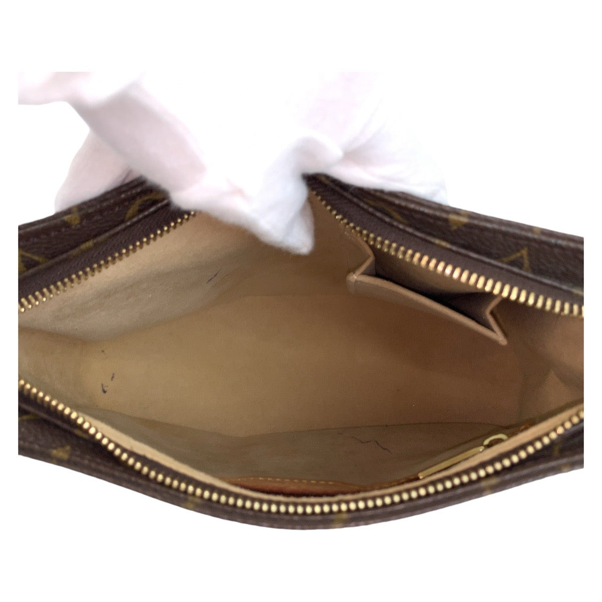 12777
LOUIS VUITTON ルイヴィトン モノグラム ルーピングMM ブラウン ゴールド金具 PVC / レザー M51146 ショルダーバッグ  レディース