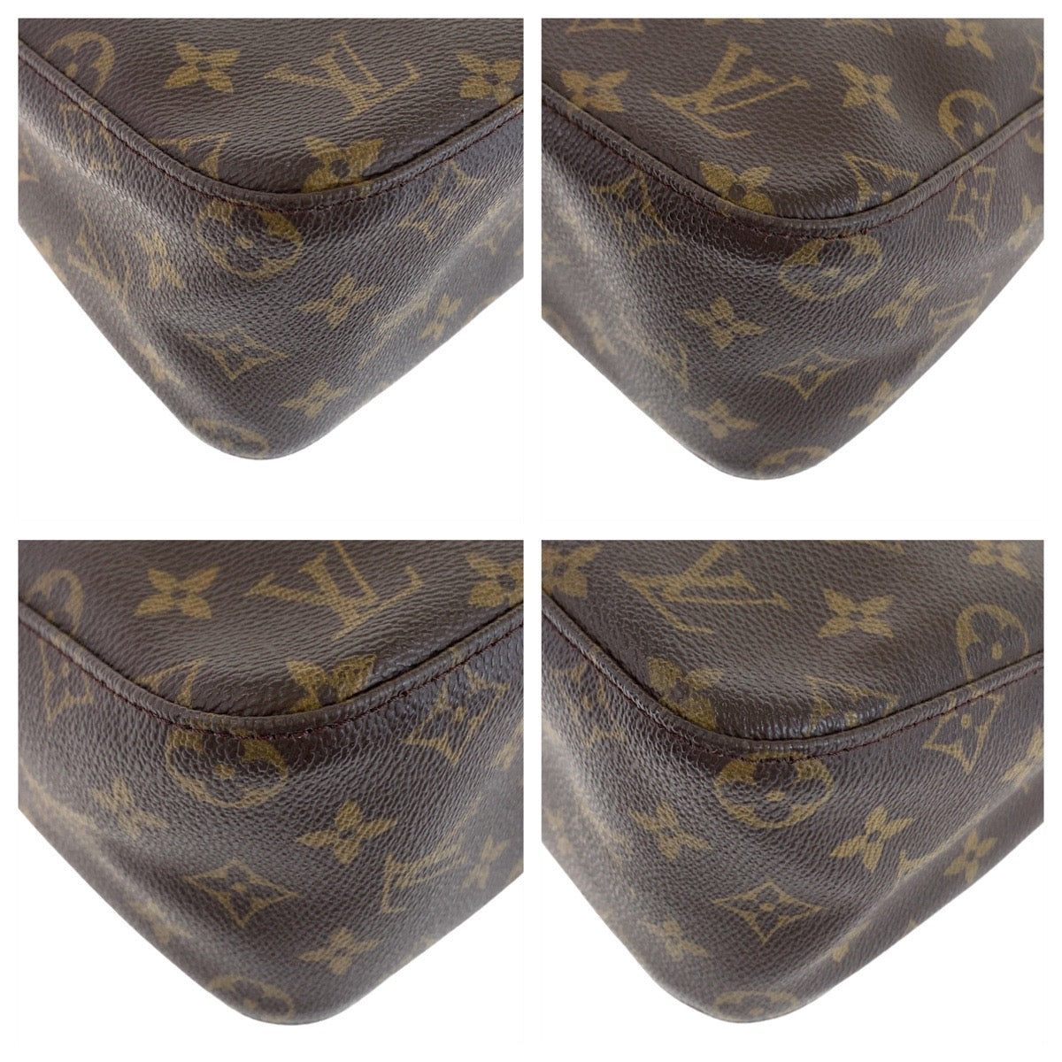 12777
LOUIS VUITTON ルイヴィトン モノグラム ルーピングMM ブラウン ゴールド金具 PVC / レザー M51146 ショルダーバッグ  レディース