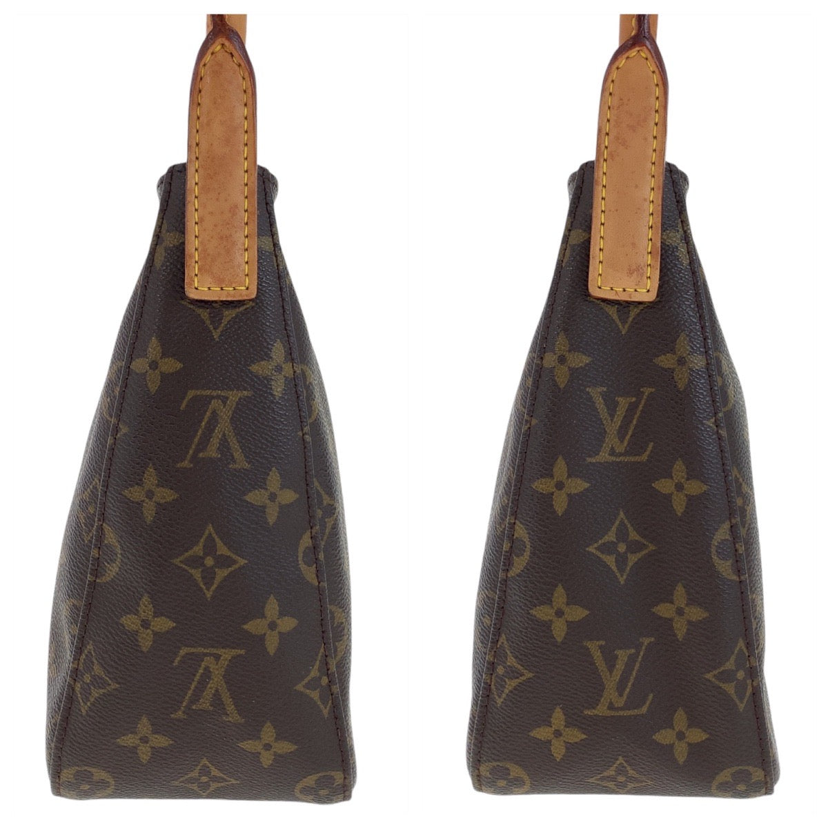 12777
LOUIS VUITTON ルイヴィトン モノグラム ルーピングMM ブラウン ゴールド金具 PVC / レザー M51146 ショルダーバッグ  レディース