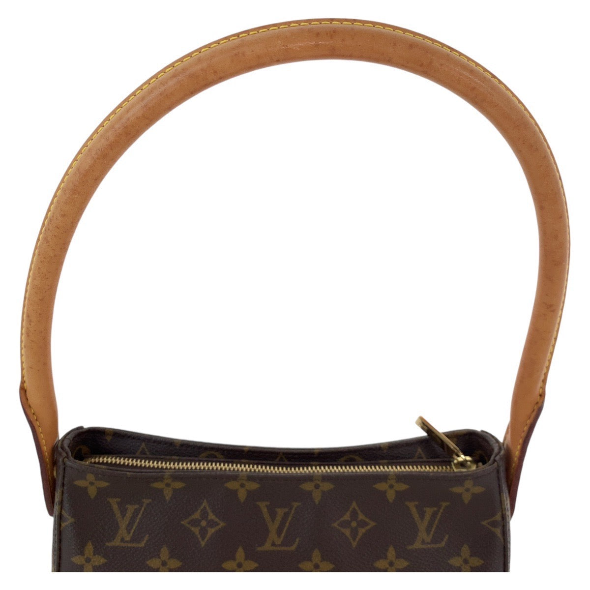 12777
LOUIS VUITTON ルイヴィトン モノグラム ルーピングMM ブラウン ゴールド金具 PVC / レザー M51146 ショルダーバッグ  レディース