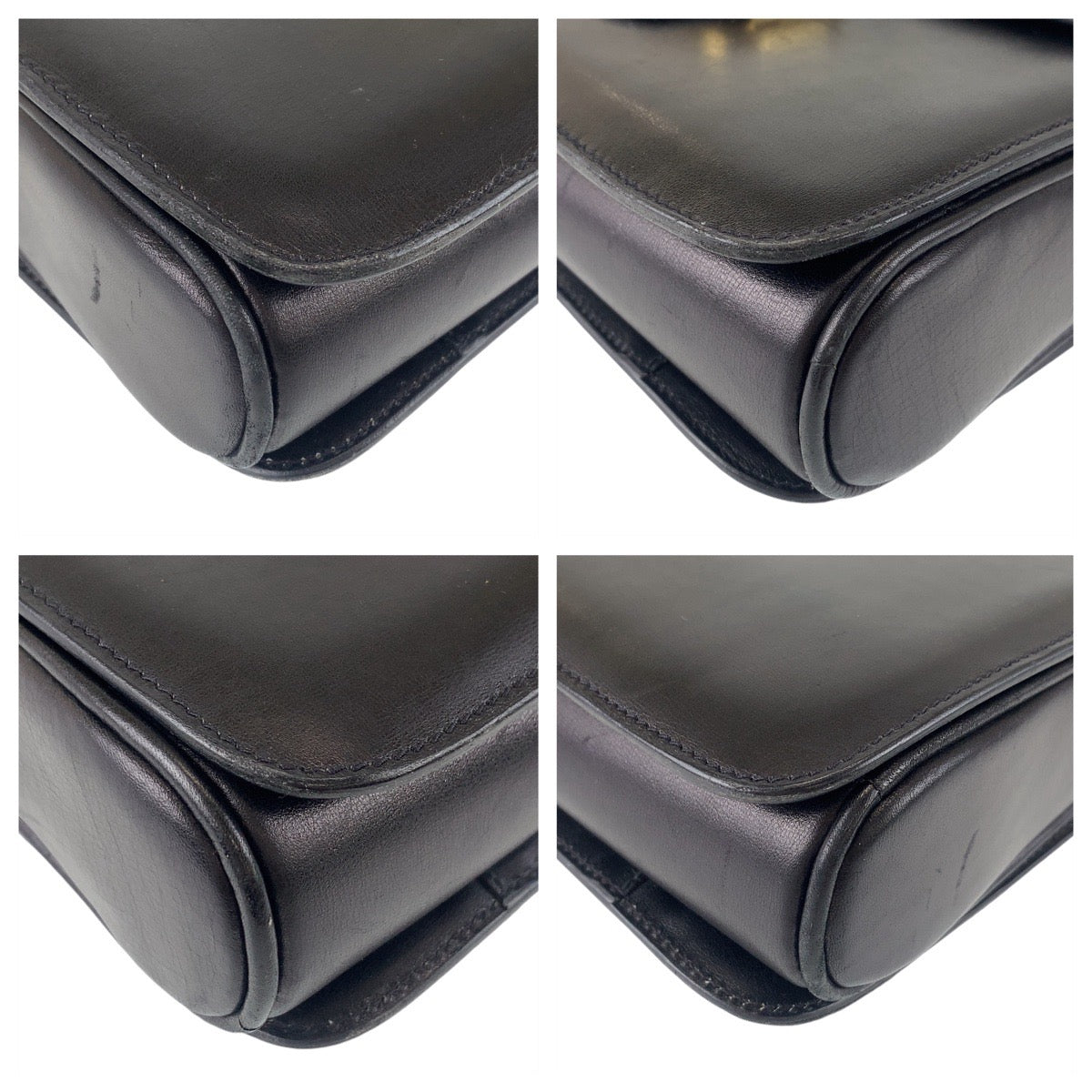 13354
CELINE セリーヌ ヴィンテージ ホースキャリッジ 馬車金具 ブラック 黒 ゴールド金具 レザー 斜め掛け ショルダーバッグ メッセンジャーバッグ  レディース