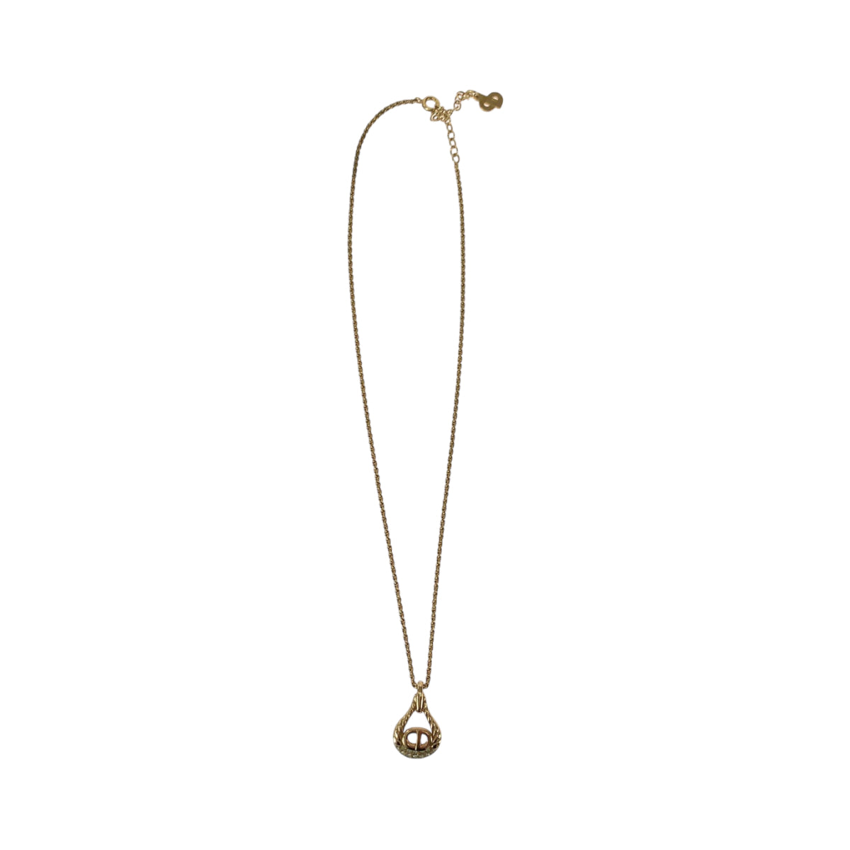 13356
Dior ディオール ヴィンテージ ドロップモチーフ ゴールド メタル / ラインストーン ネックレス  レディース