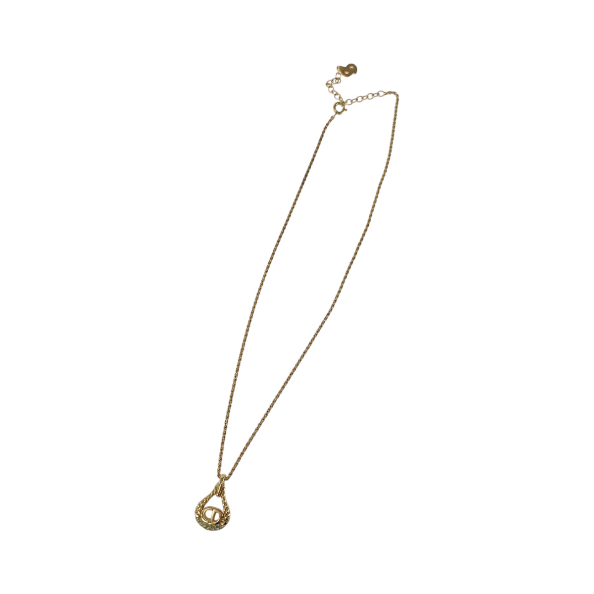 13356
Dior ディオール ヴィンテージ ドロップモチーフ ゴールド メタル / ラインストーン ネックレス  レディース