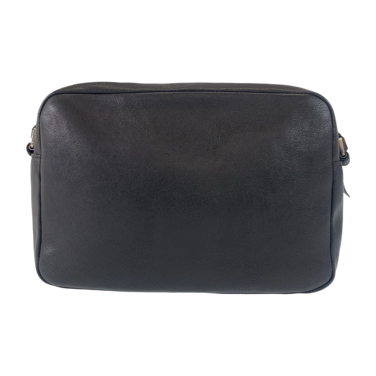 13358
SAINT LAURENT PARIS サンローランパリ YSL ブラック 黒 シルバー金具 レザー ショルダーバッグ ポシェット レディース AB50