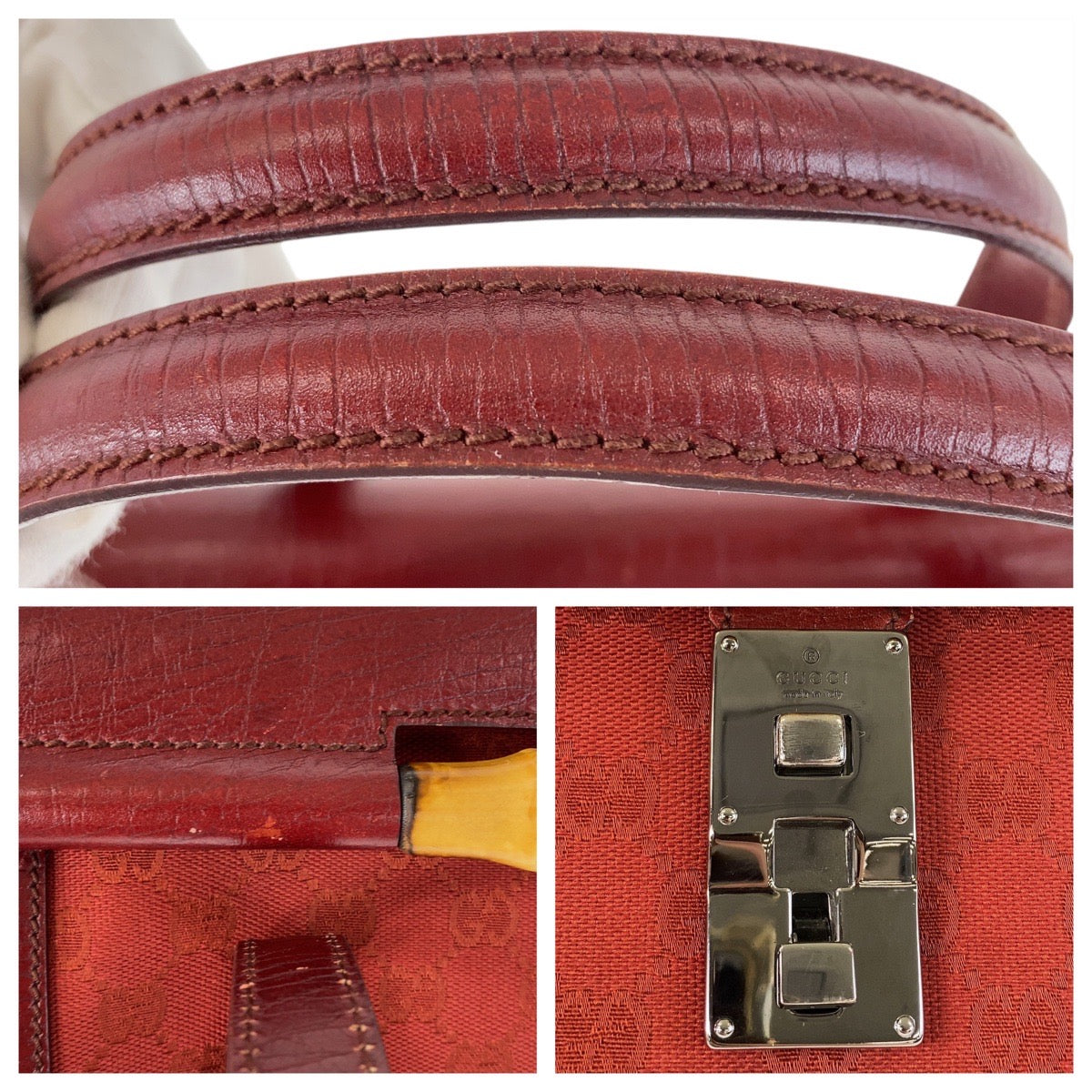 13359
GUCCI グッチ バンブー レッド シルバー金具 GGキャンバス / レザー 111713 ショルダーバッグ  レディース