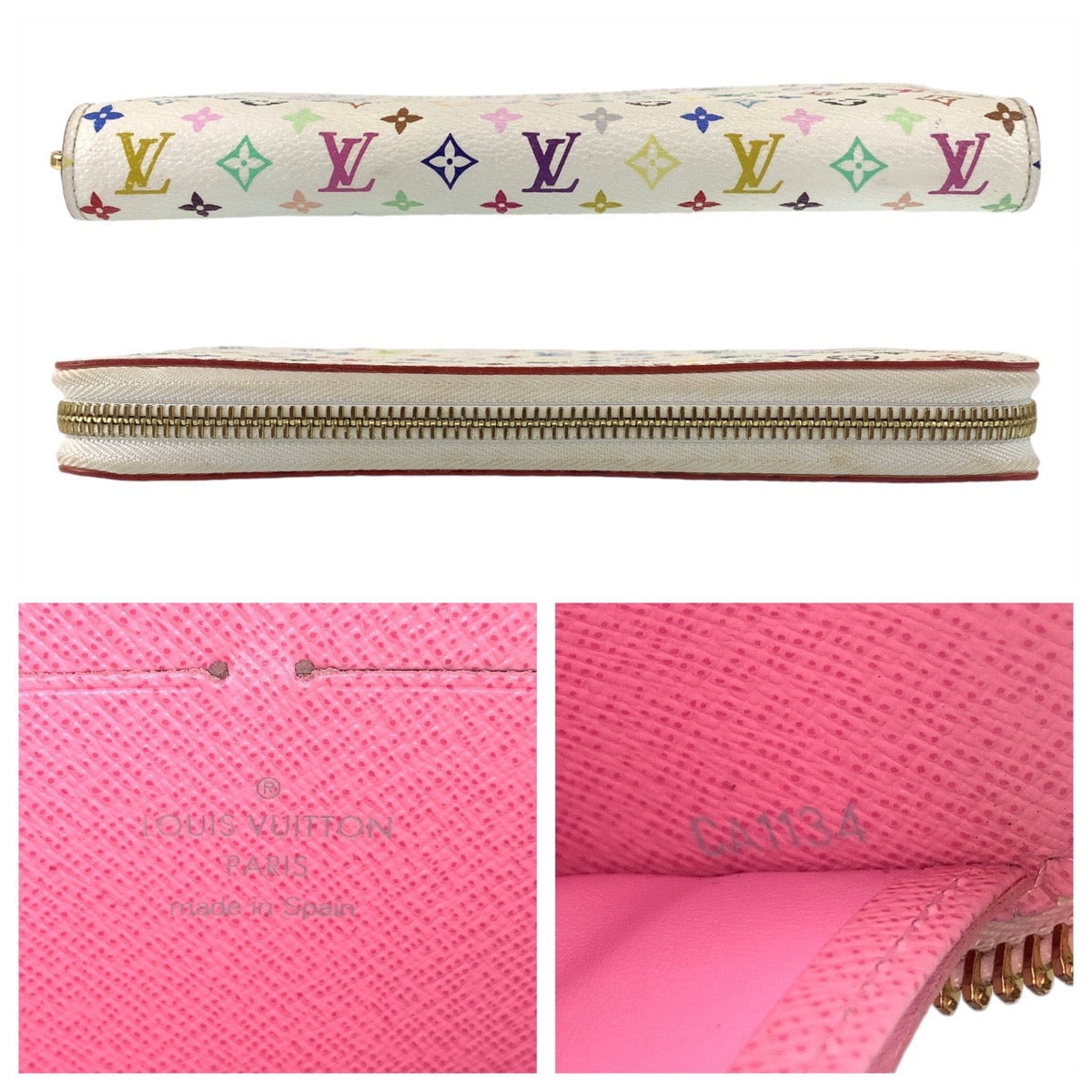 13360
LOUIS VUITTON ルイヴィトン マルチカラー ジッピー ウォレット ブロン ホワイト 白 ゴールド金具 PVC M61875 長財布 ロングウォレット  レディース