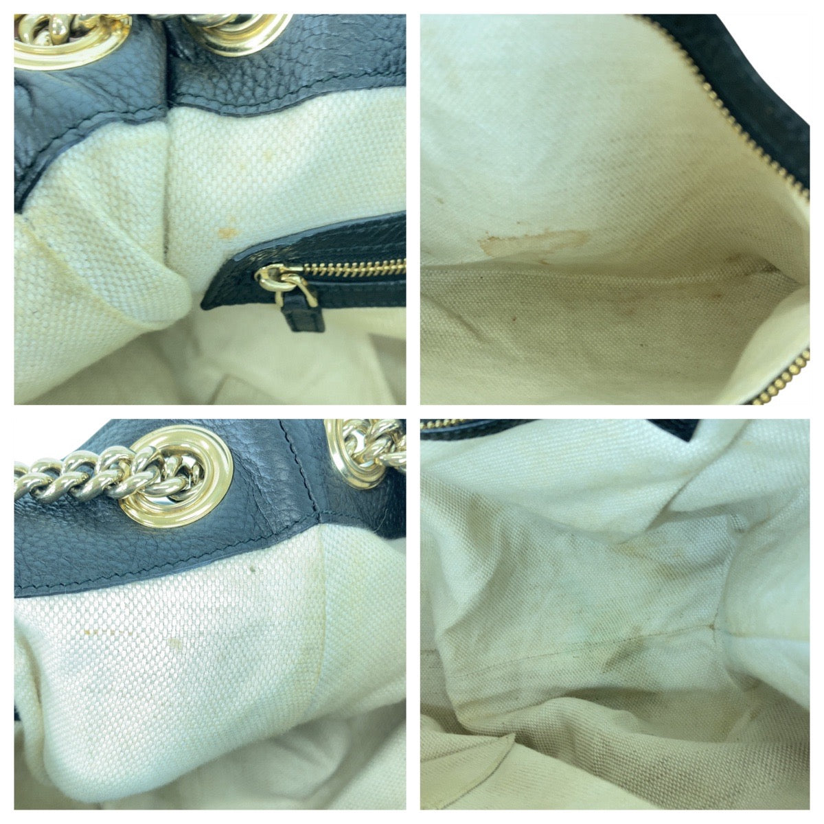 13361
GUCCI グッチ ソーホー インターロッキング ブラック 黒 ゴールド金具 レザー 536196 トートバッグ ショルダーバッグ  レディース