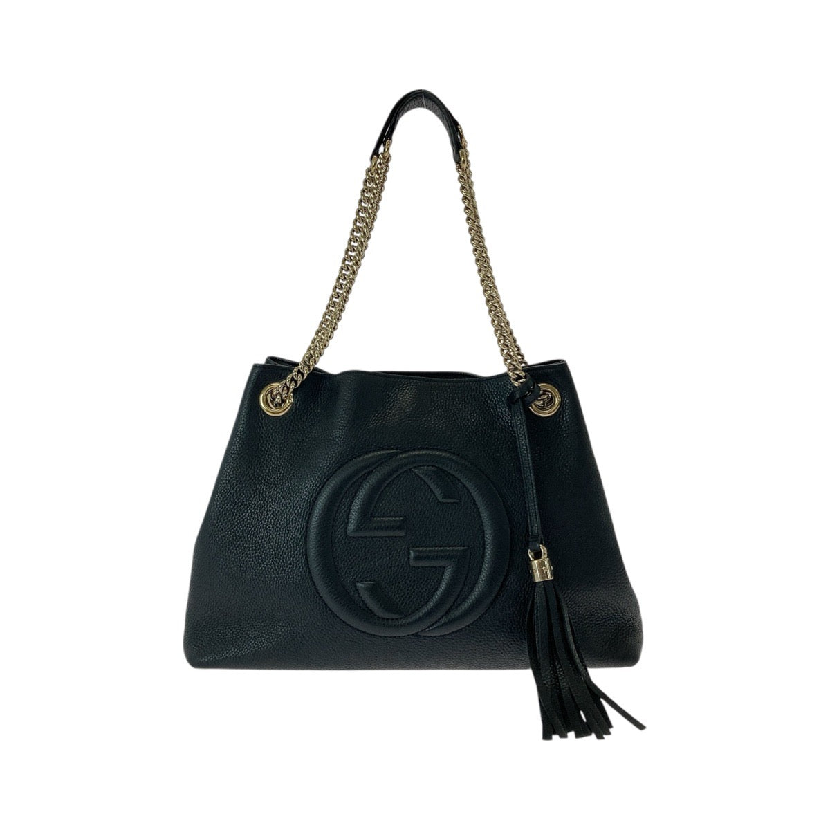 13361
GUCCI グッチ ソーホー インターロッキング ブラック 黒 ゴールド金具 レザー 536196 トートバッグ ショルダーバッグ  レディース