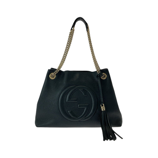 13361
GUCCI グッチ ソーホー インターロッキング ブラック 黒 ゴールド金具 レザー 536196 トートバッグ ショルダーバッグ  レディース
