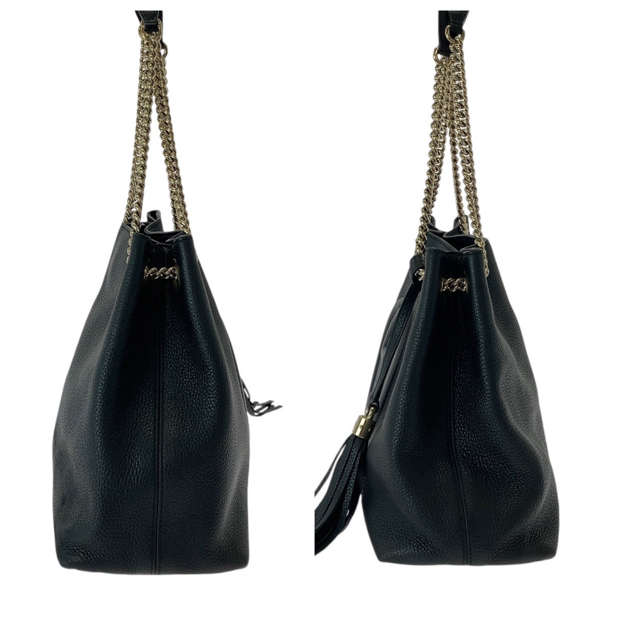 13361
GUCCI グッチ ソーホー インターロッキング ブラック 黒 ゴールド金具 レザー 536196 トートバッグ ショルダーバッグ  レディース