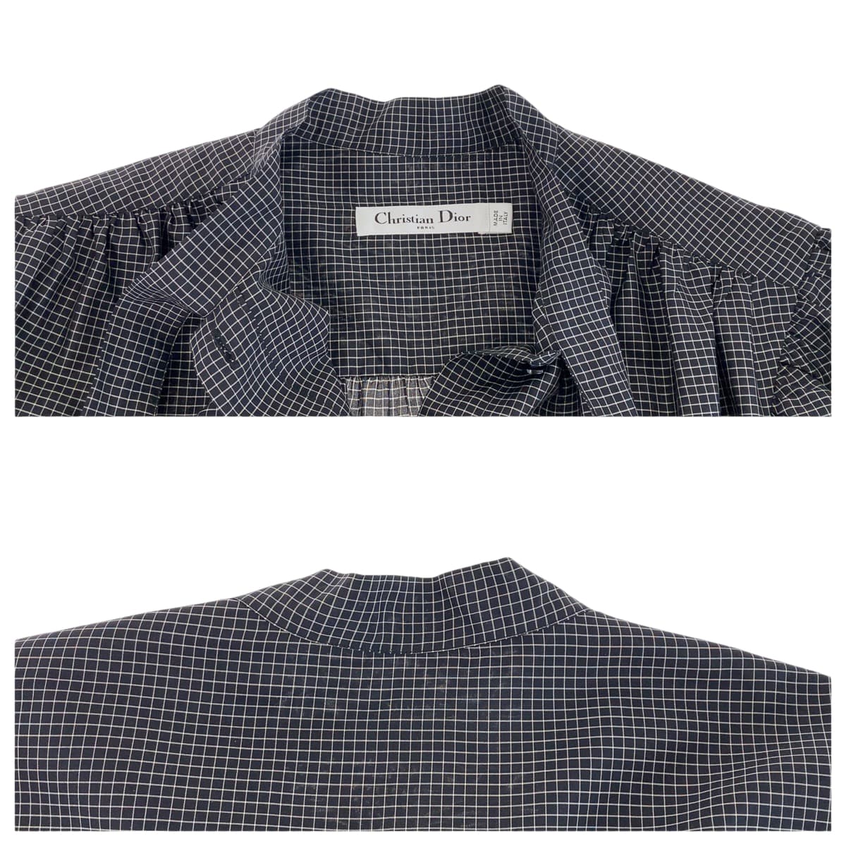 13364
Dior ディオール BEE刺繍 ボウタイ サイズ38 ブラック シルク 951B09A6028 半袖シャツ 七部袖シャツ  レディース