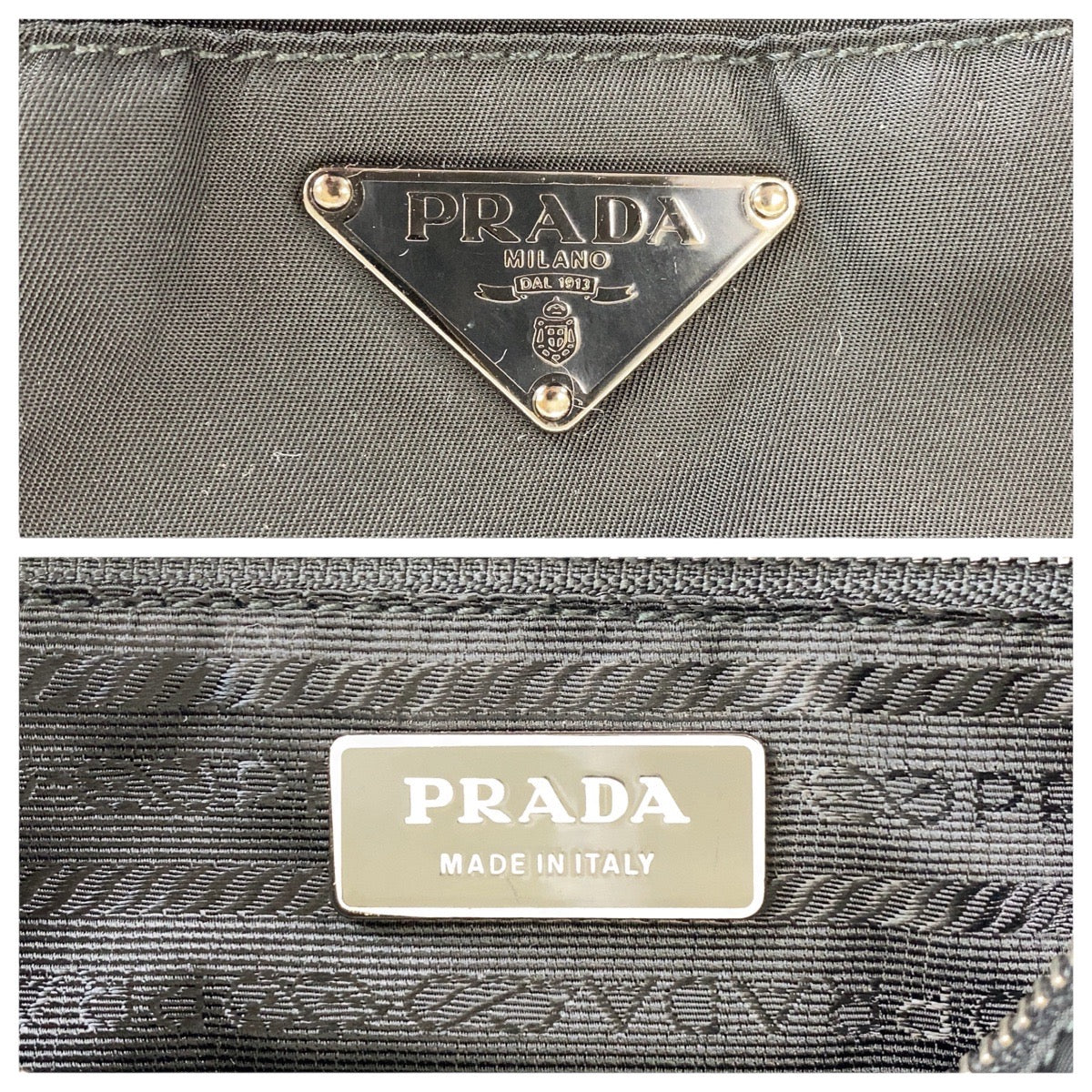 12802
 PRADA Tessuto Triangle logo plate with strap Black Gunmetal hardware Nylon/leather Business bag Briefcase 2way Men's